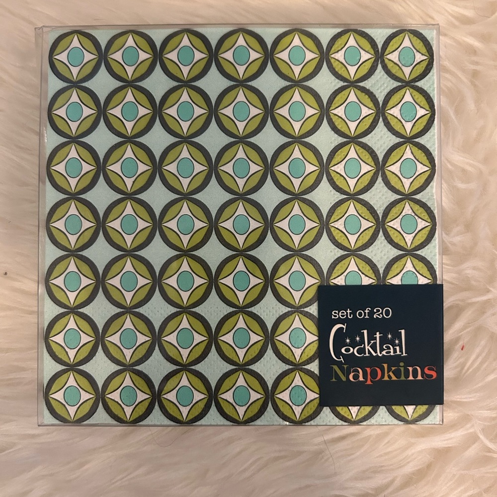 new box- mod lounge paper company set- 20 mid-century modern cocktail napkins- - Picture 7 of 7